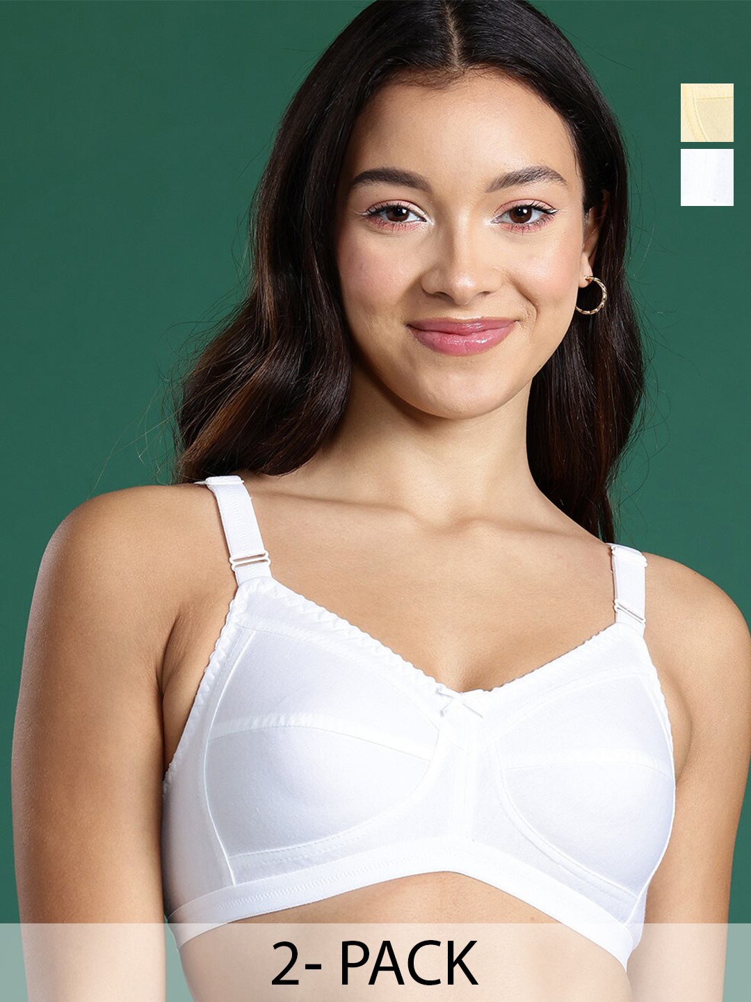 

DressBerry White & Nude Pack Of 2 Full Coverage T-shirt Bras With All Day Comfort