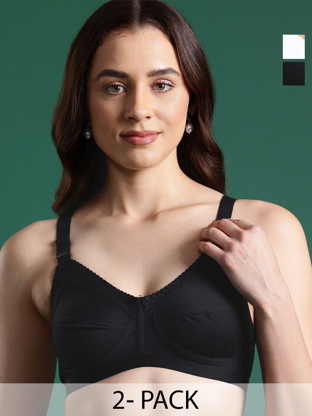 

DressBerry Black & White Pack Of 2 Full Coverage T-shirt Bras With All Day Comfort
