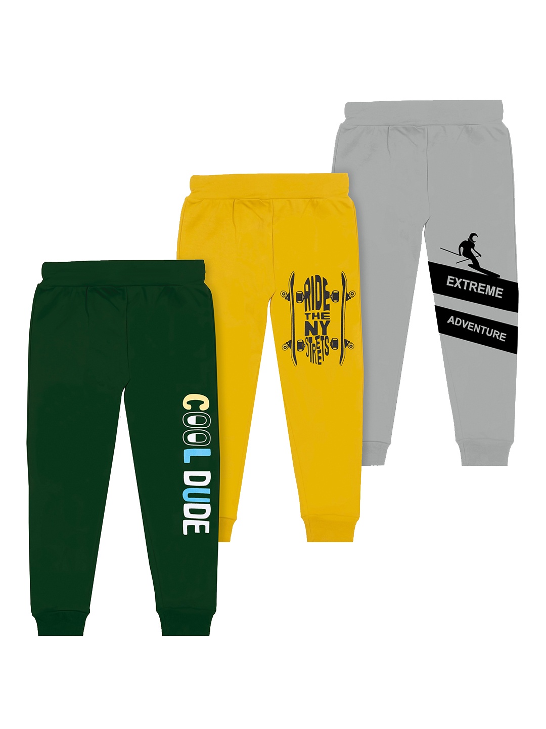 

BAESD Pack Of 3 Mid Rise Cotton Joggers, Green