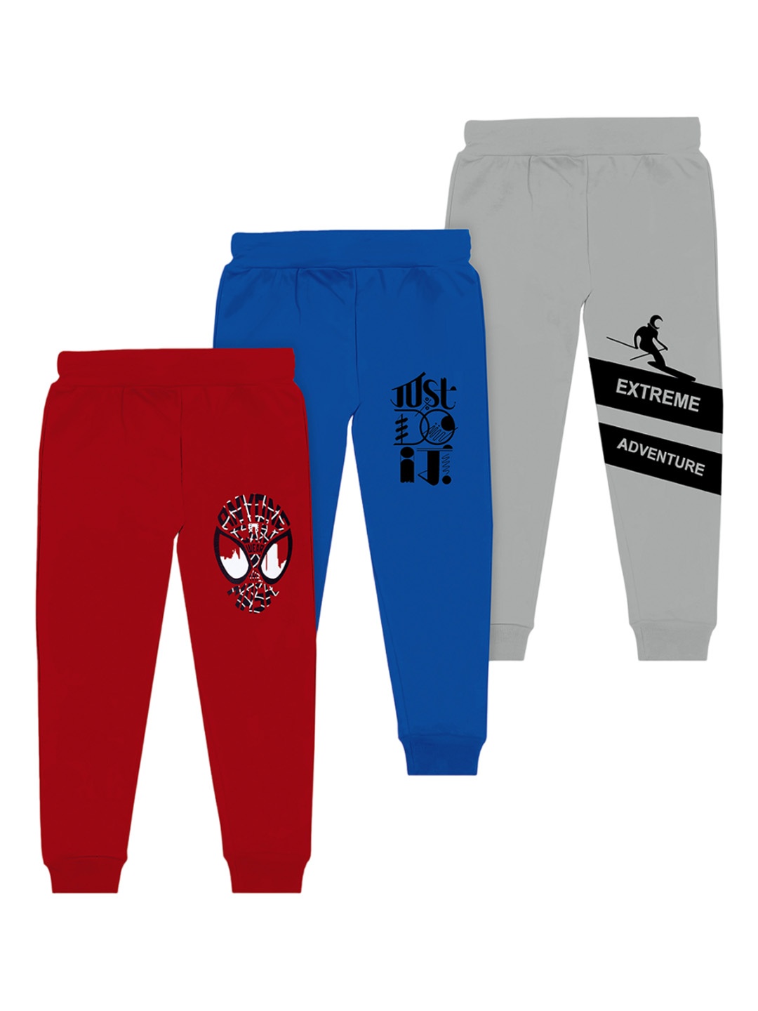 

BAESD Boys Pack Of 3 Graphic Printed Joggers, Red