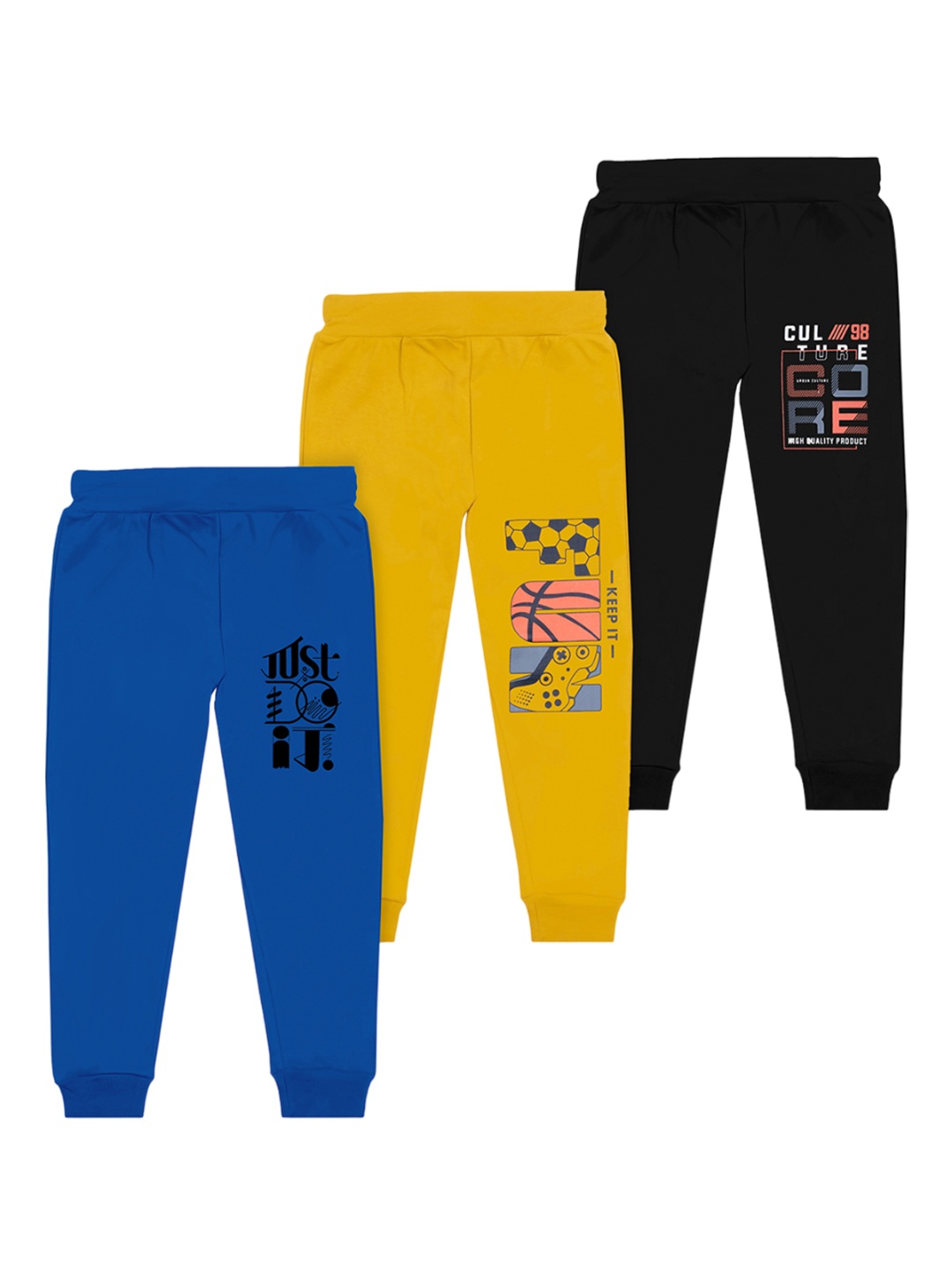 

BAESD Boys Pack Of 3 Graphic Printed Joggers, Blue