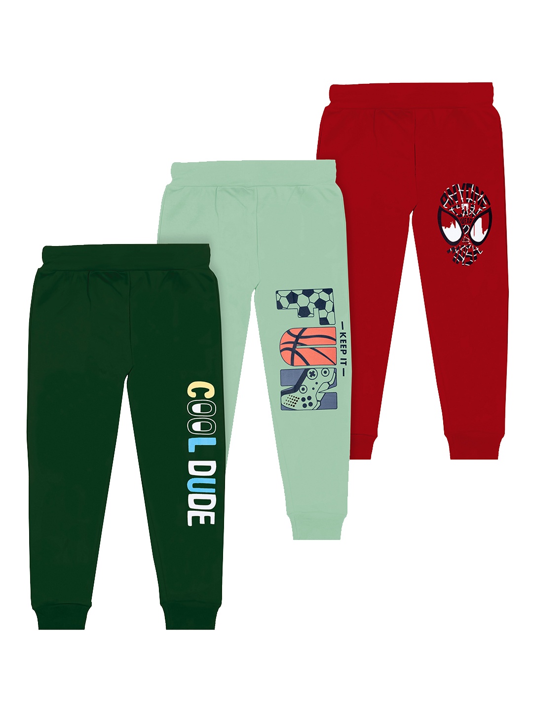 

BAESD Boys Pack Of 3 Printed Joggers, Green