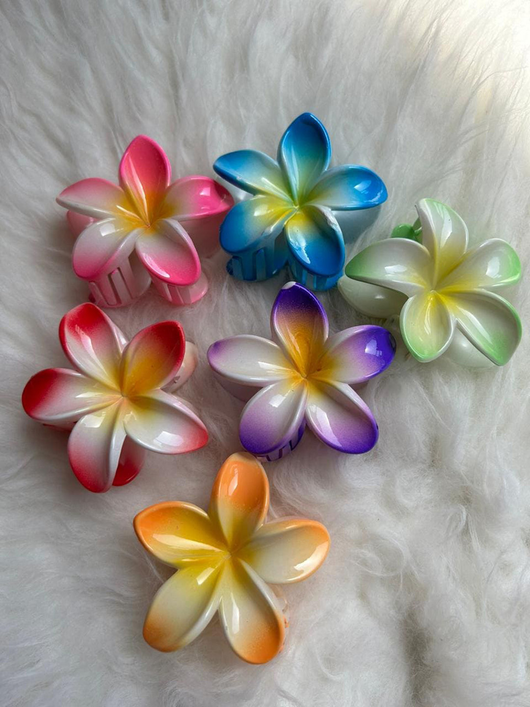 

CHRONEX 2-Pcs Floral Hair Claw Clips, Pink