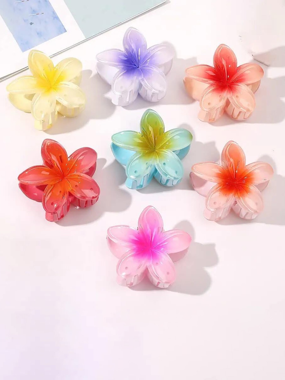 

CHRONEX 3-Pcs Flower Shaped Claw Clips, Pink