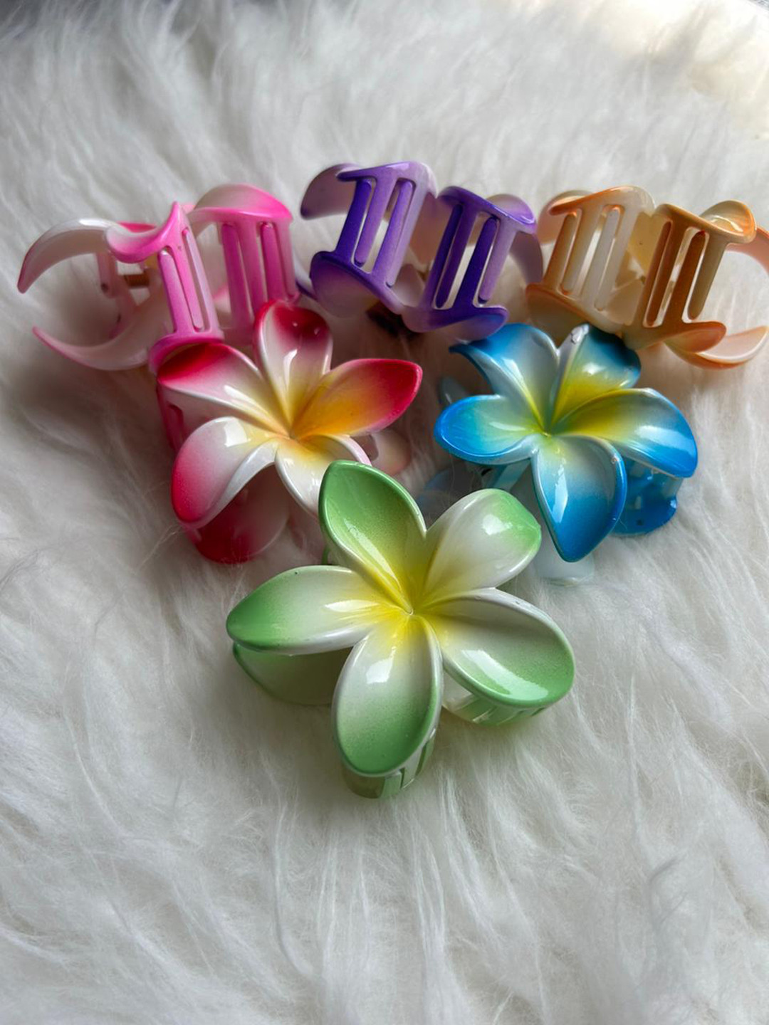

CHRONEX 6-Pcs Flower Shaped Hair Claw Clips, Pink