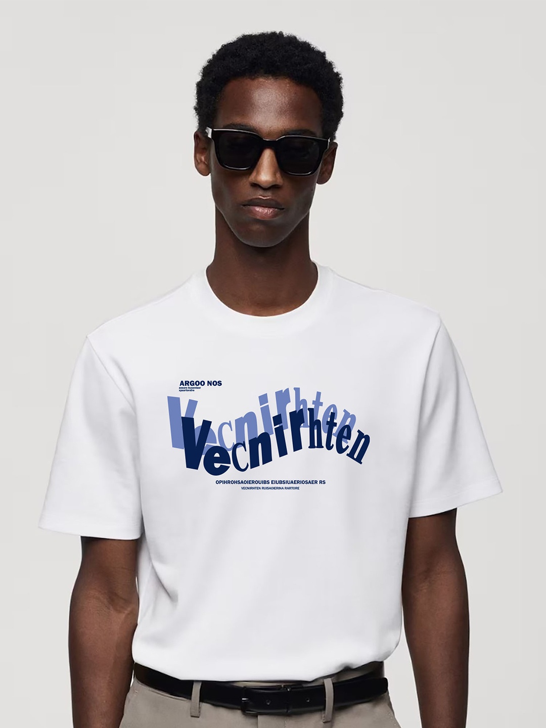 

MISCHIEF MONKEY Typography Printed Cotton T-shirt, White