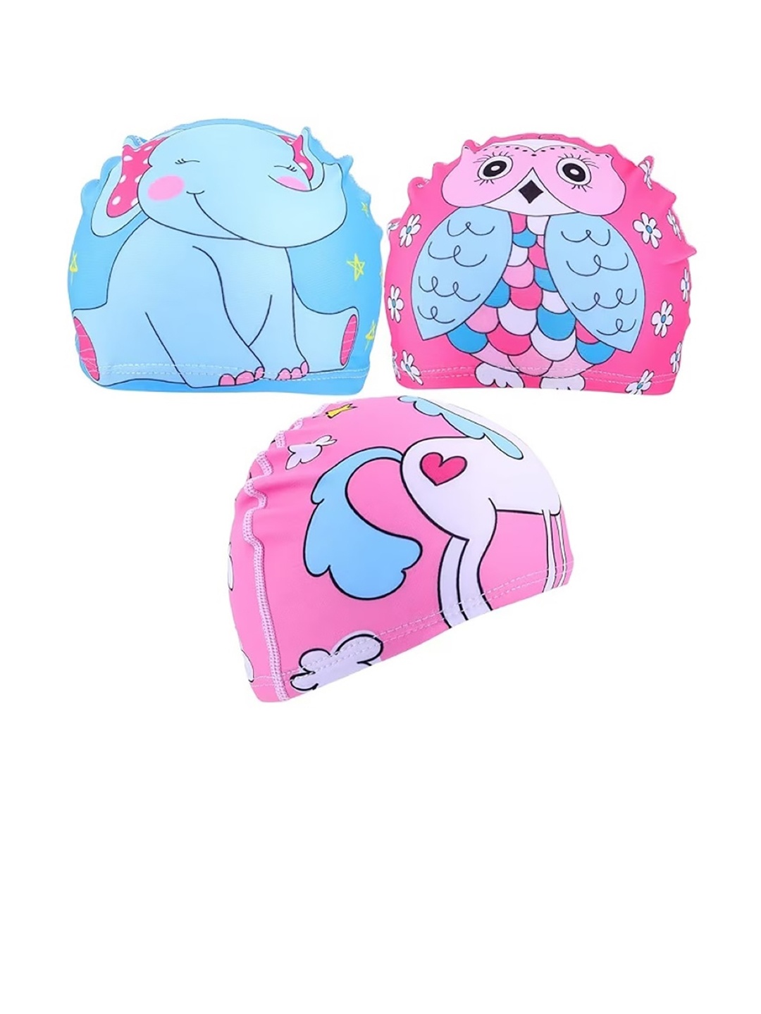 

EL REGALO Pack Of 3 Printed Swimming Cap, Pink
