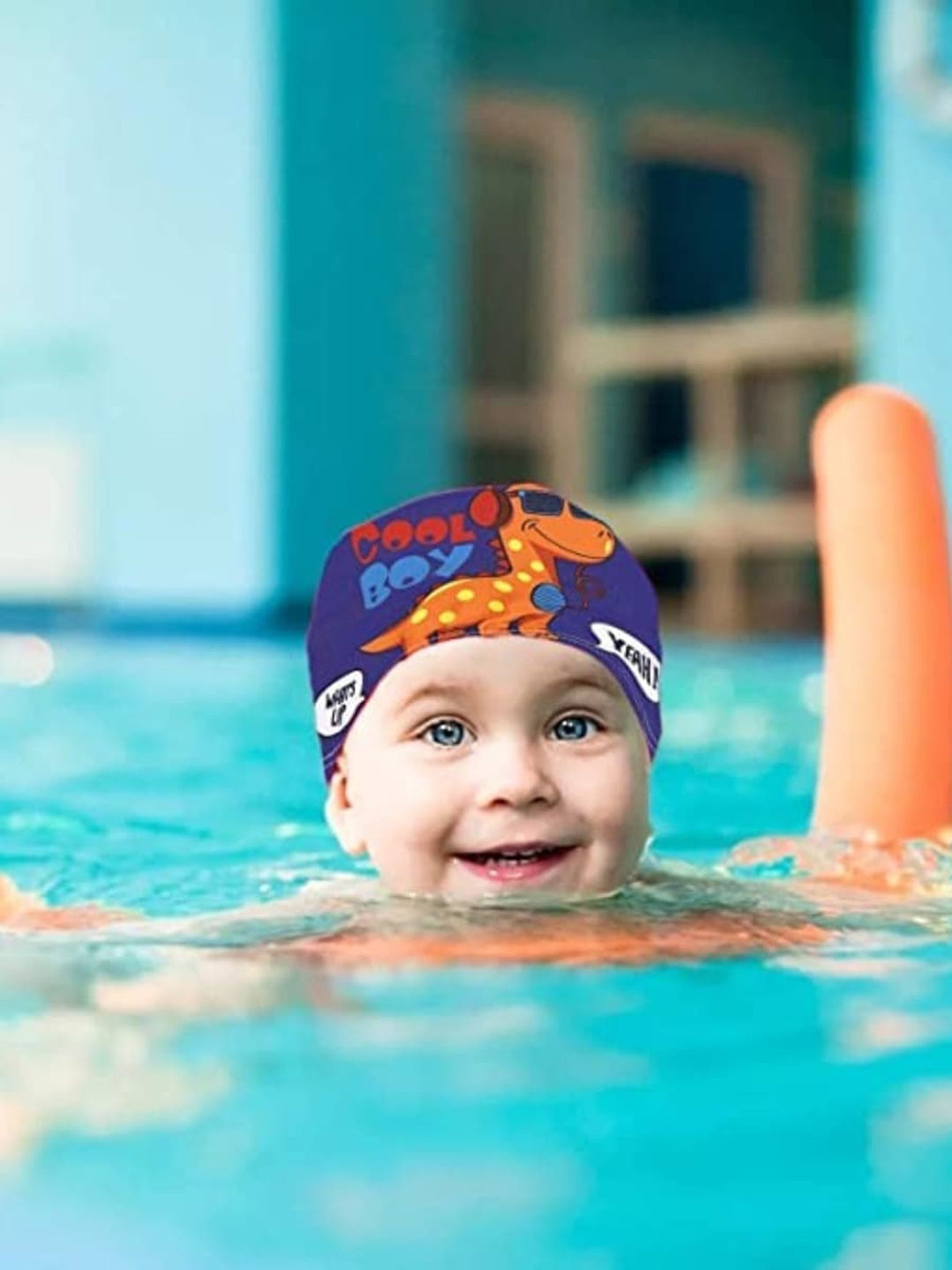 

EL REGALO Printed Swimming Cap, Blue