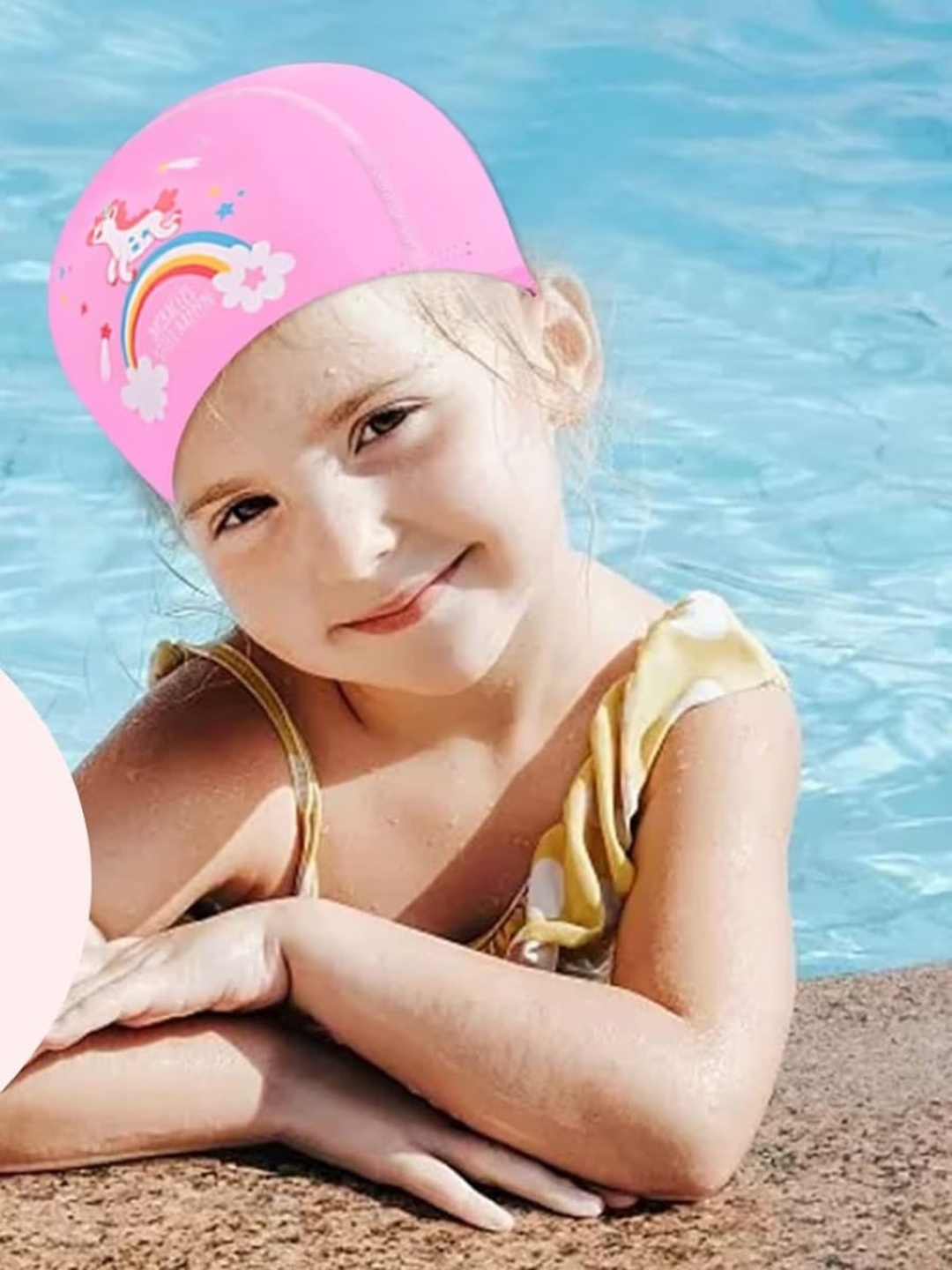 

EL REGALO Printed Swimming Cap, Pink