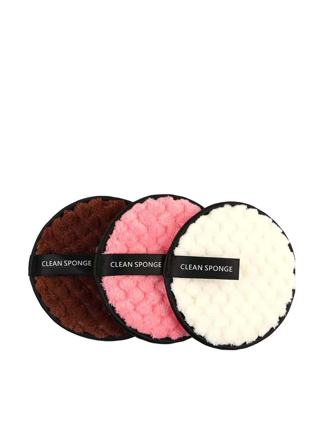 

CHRONEX 3-Pcs Makeup Remover Pads Reusable Rounds Soft Facial Double Side Cleaning Puff, Assorted
