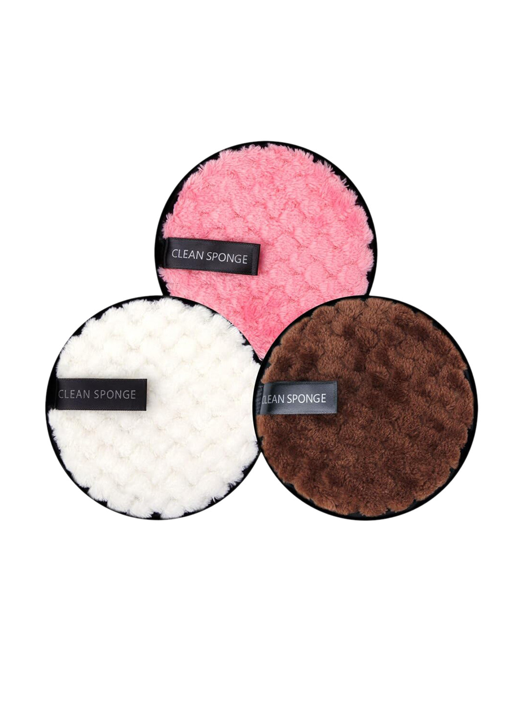 

CHRONEX Set Of 3 Makeup Removing Puffs, Assorted
