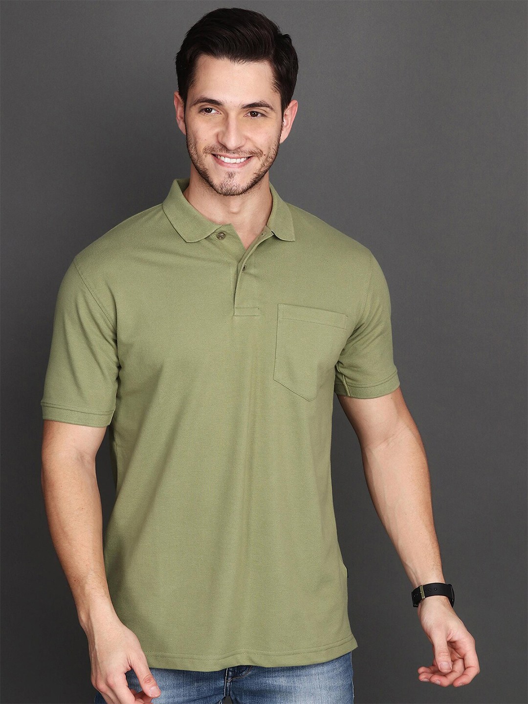 

Albion By CnM Polo Collar T-shirt, Olive
