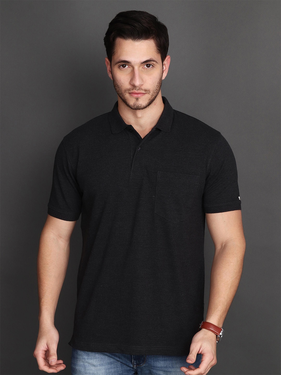 

Albion By CnM Polo Collar Pockets T-shirt, Grey