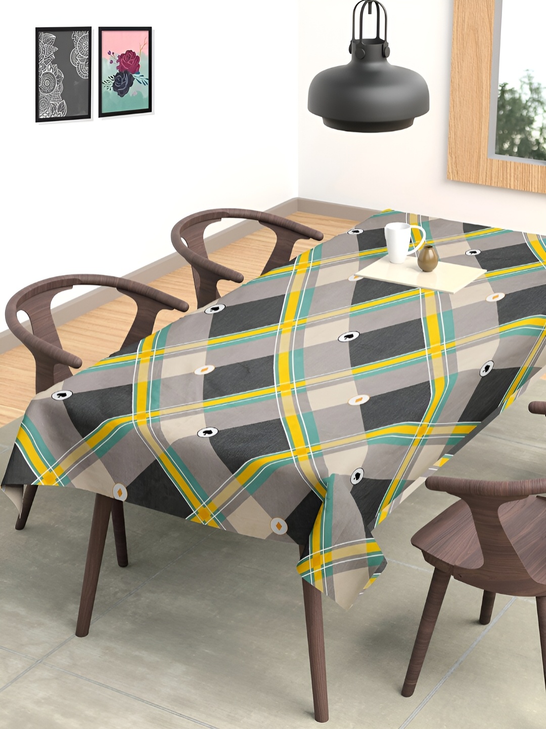 

Arrabi Grey Geometric Printed Rectangle 8-Seater Table Cover