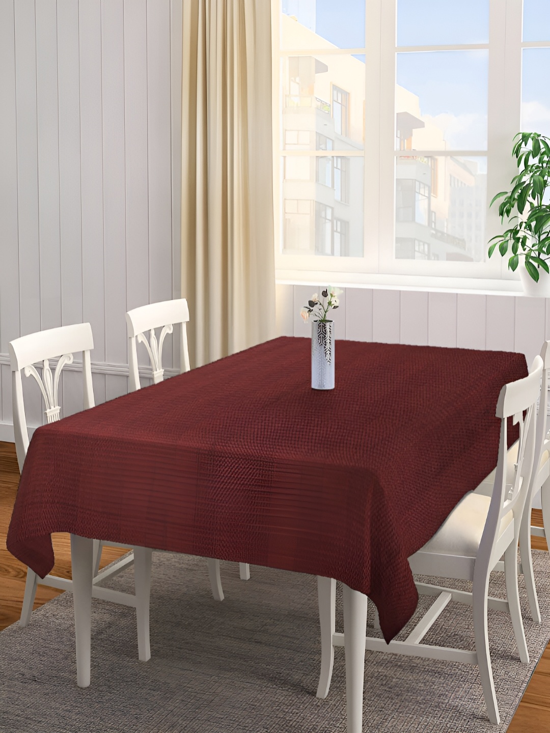 

Arrabi Brown Cotton 8-Seater Table Cover