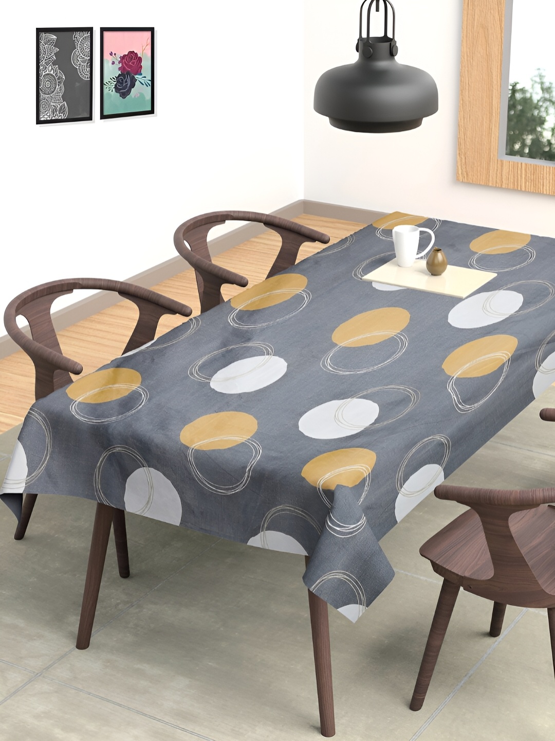 

Arrabi Grey Geometric Printed Rectangle 8-Seater Table Cover