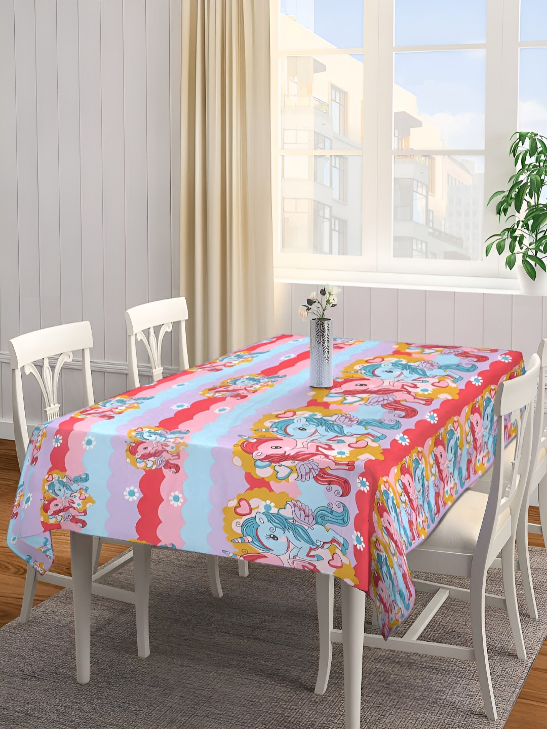 

Arrabi Blue Cartoon Printed Rectangle 8-Seater Table Cover