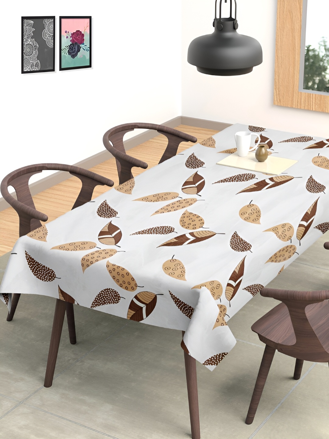 

Arrabi Cream-Coloured Floral Printed Rectangle 8-Seater Table Cover