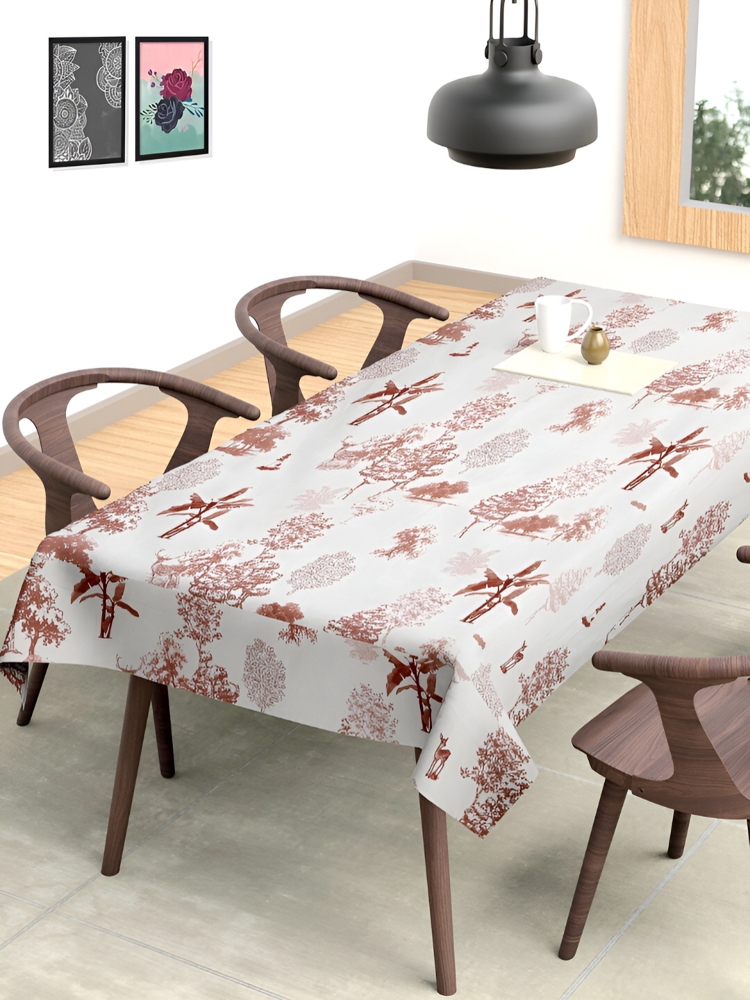 

Arrabi Cream-Coloured Floral Rectangle 8-Seater Table Cover