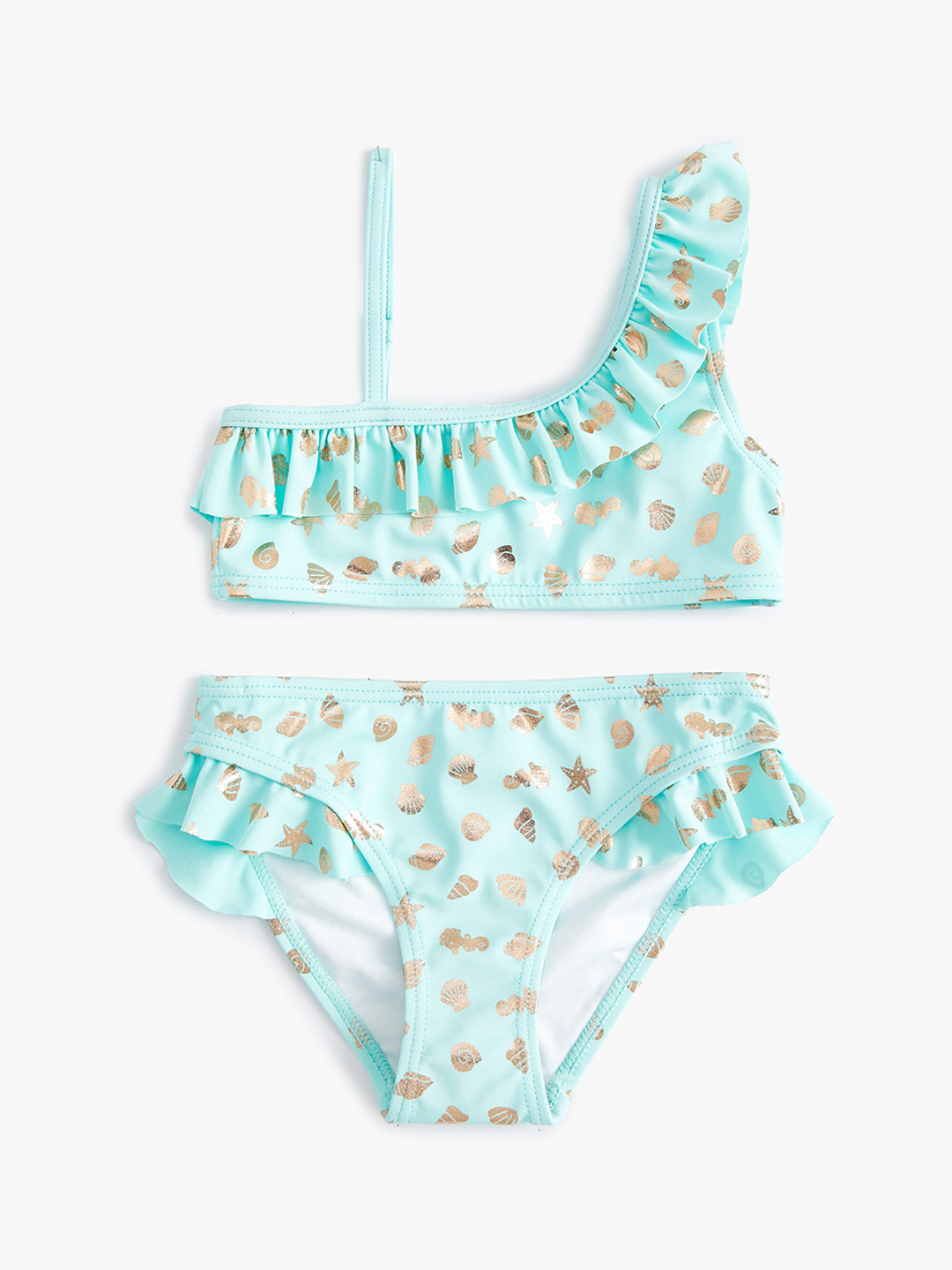 

Koton Girls Printed Swim Bikini Set, Blue