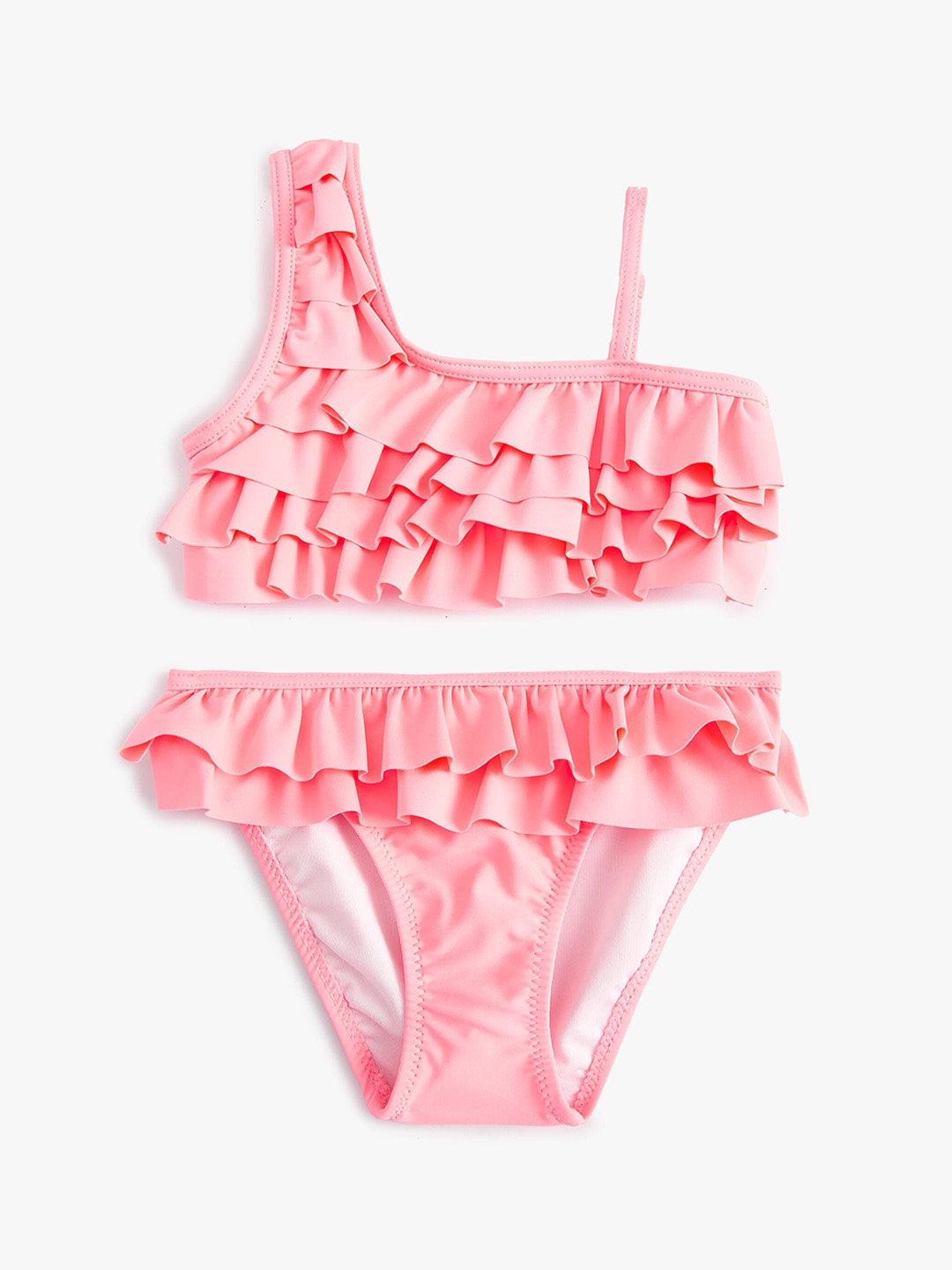 

Koton Girls Ruffled Swim Bikini Set, Pink