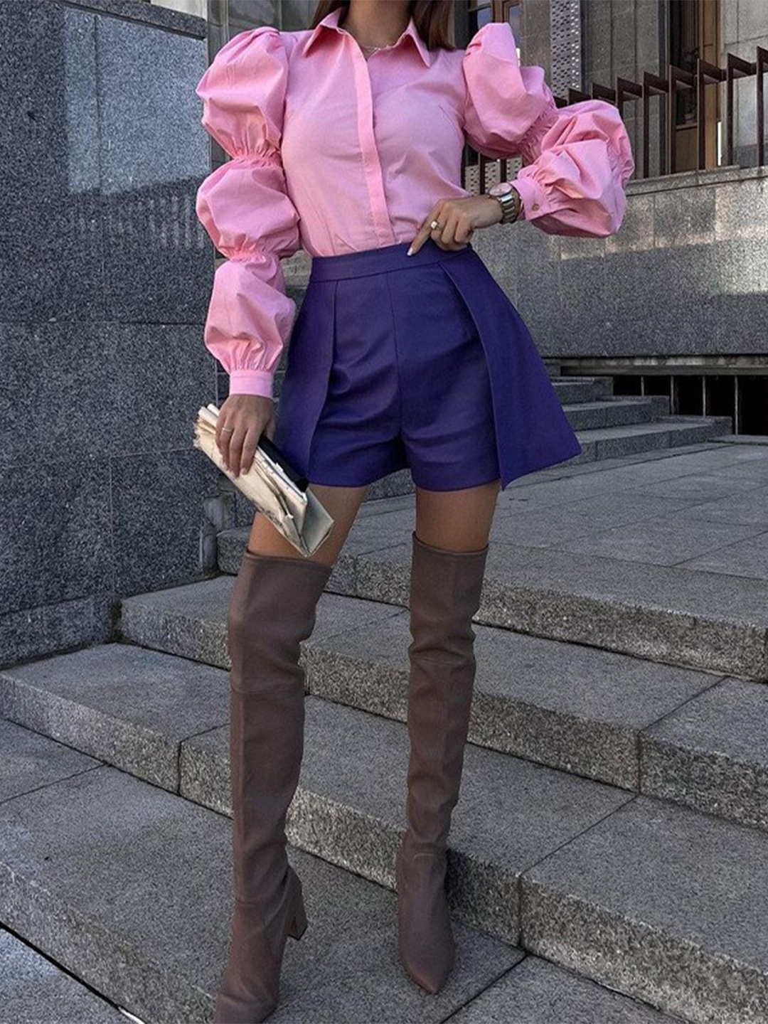 

StyleCast x Revolte Shirt Style Top, Pink