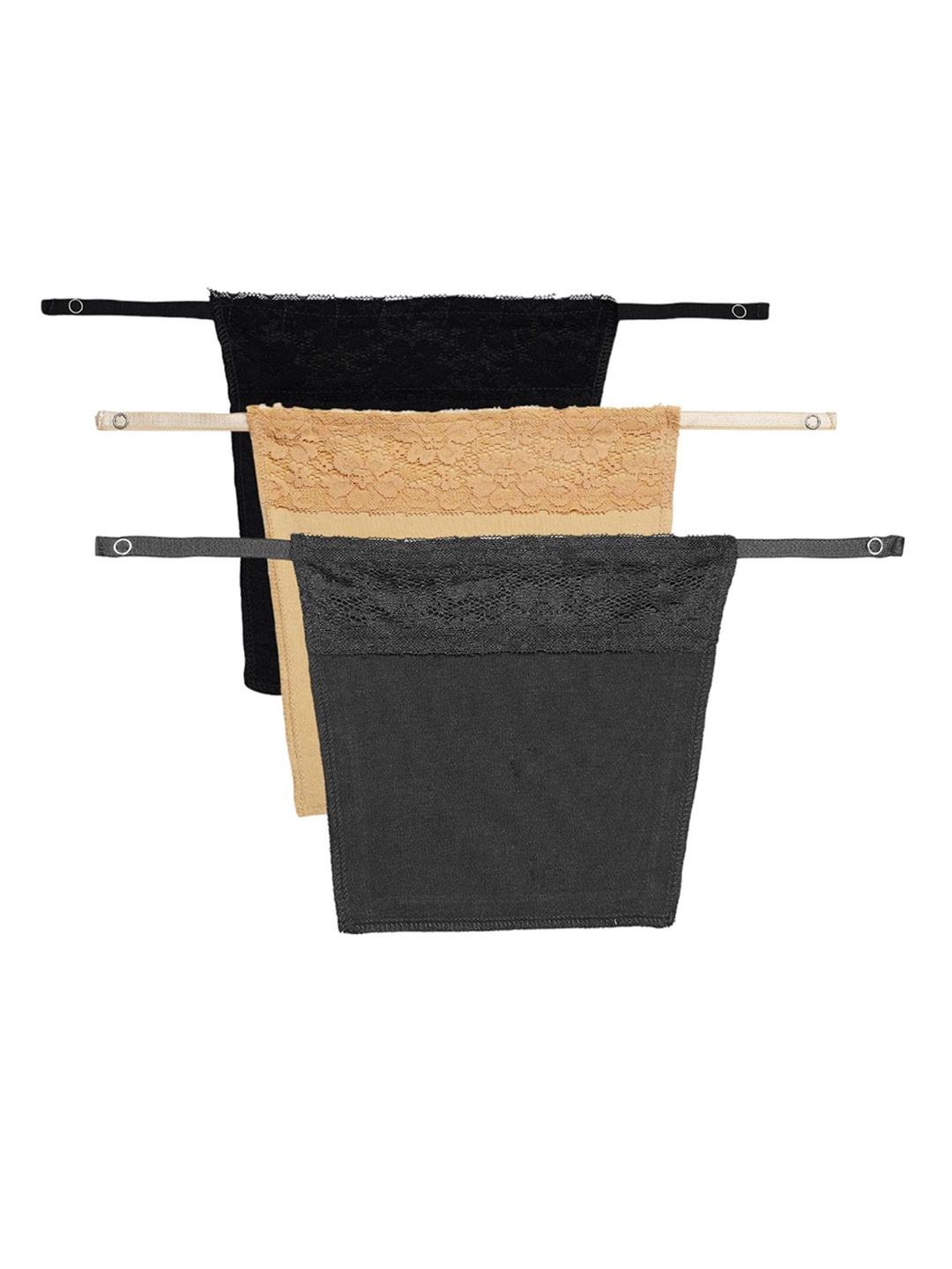 

PLUMBURY Pack Of 3 Clip On Mock Camisoles, Black