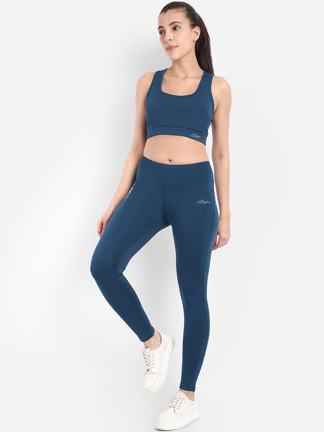 

WAYLENE Shoulder Straps Sports Bra & Tights, Teal