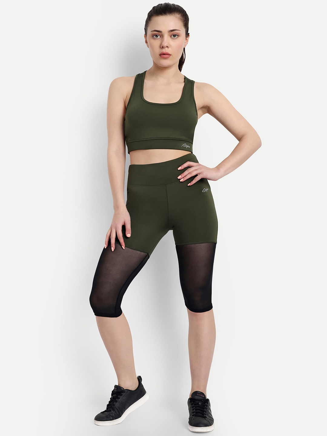 

WAYLENE Shoulder Straps High-Rise Sports Tracksuit, Olive