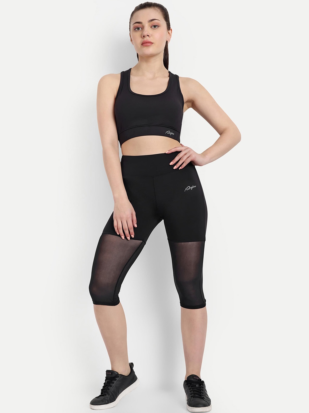 

WAYLENE Shoulder Straps High-Rise Sports Tracksuit, Black