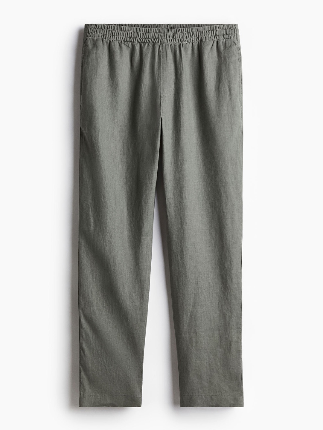 

H&M Men Regular Fit Linen trousers, Green