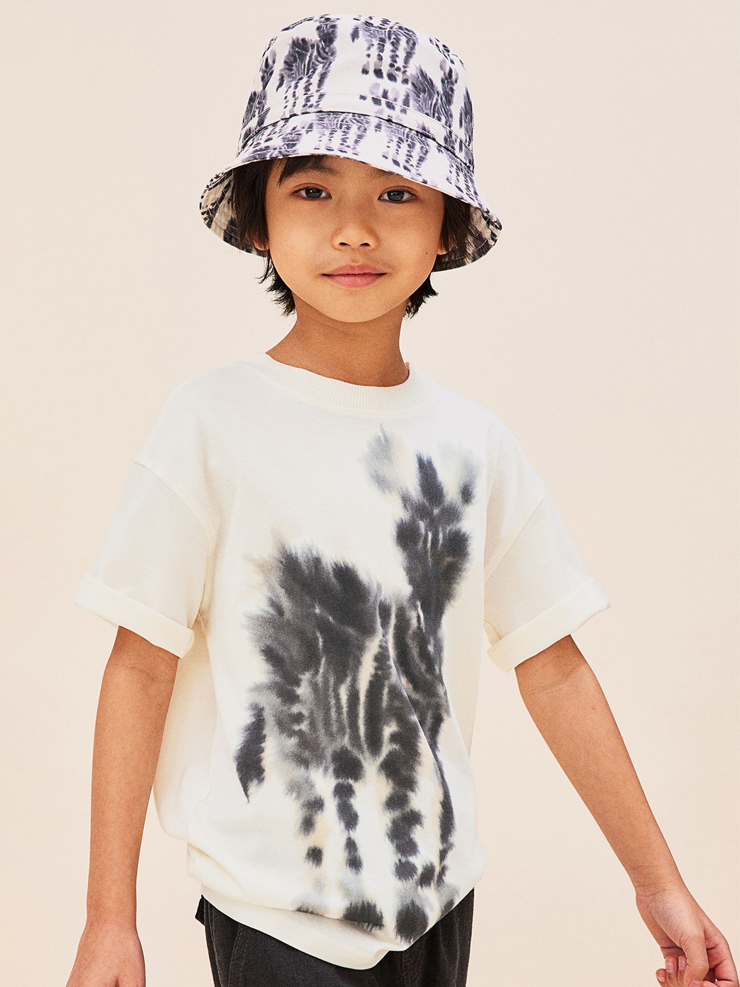 

H&M Boys Pure Cotton Animal-Motif T-shirt, White