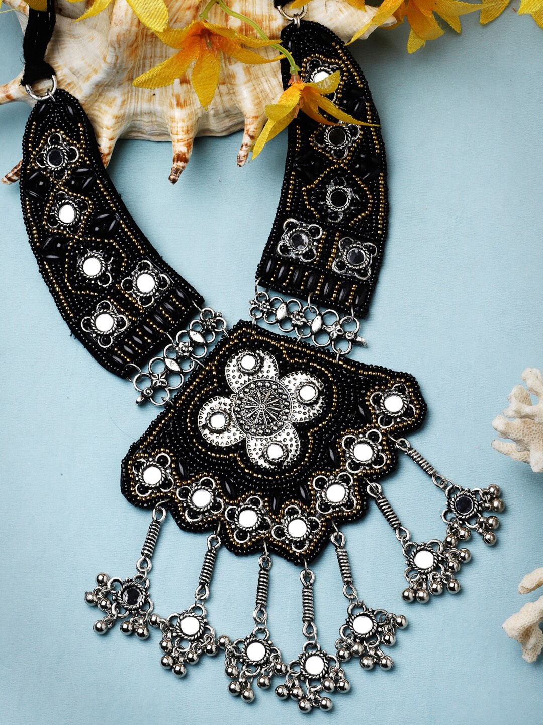

Moedbuille Silver-Plated Oxidised Necklace