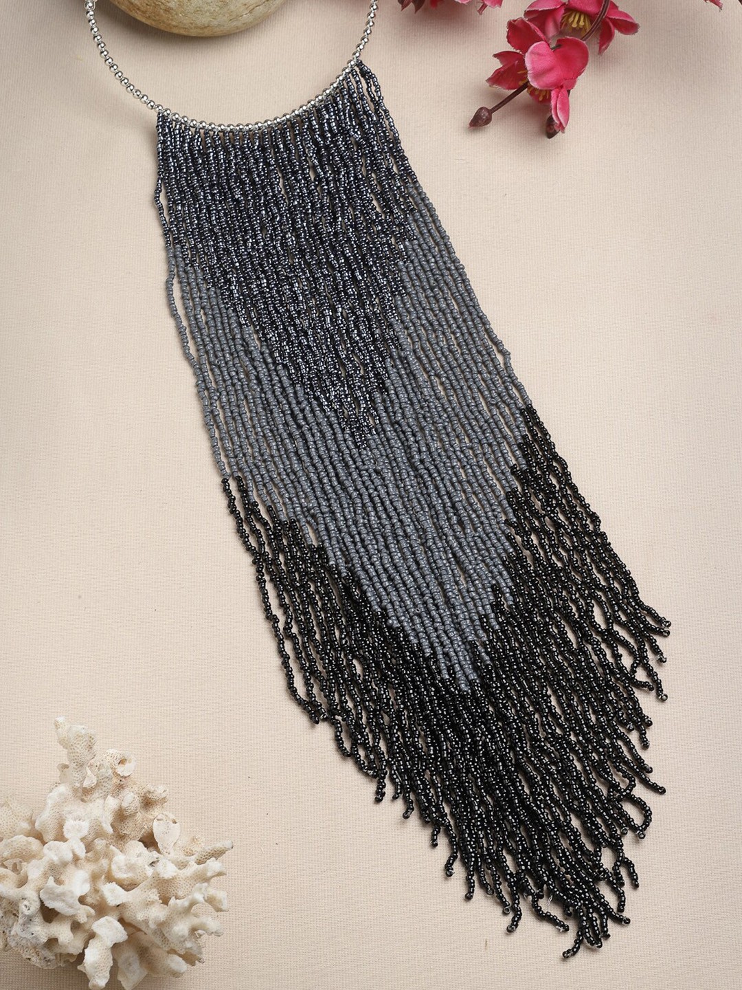 

Moedbuille Silver-Plated Brass Tasselled Necklace