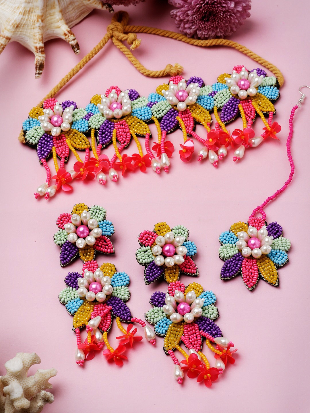 

Moedbuille Silver-Plated Beaded Jewellery Set