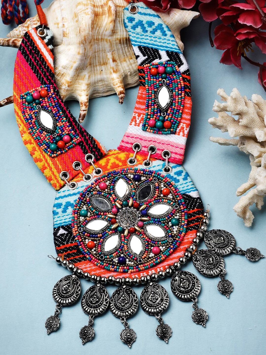 

Moedbuille Brass Silver-Plated Statement Necklace