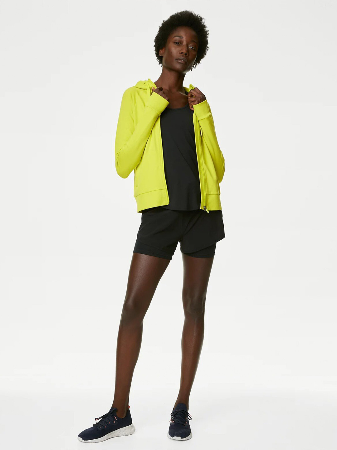 

Marks & Spencer Cotton Hooded Front-Open Sweatshirt, Lime green