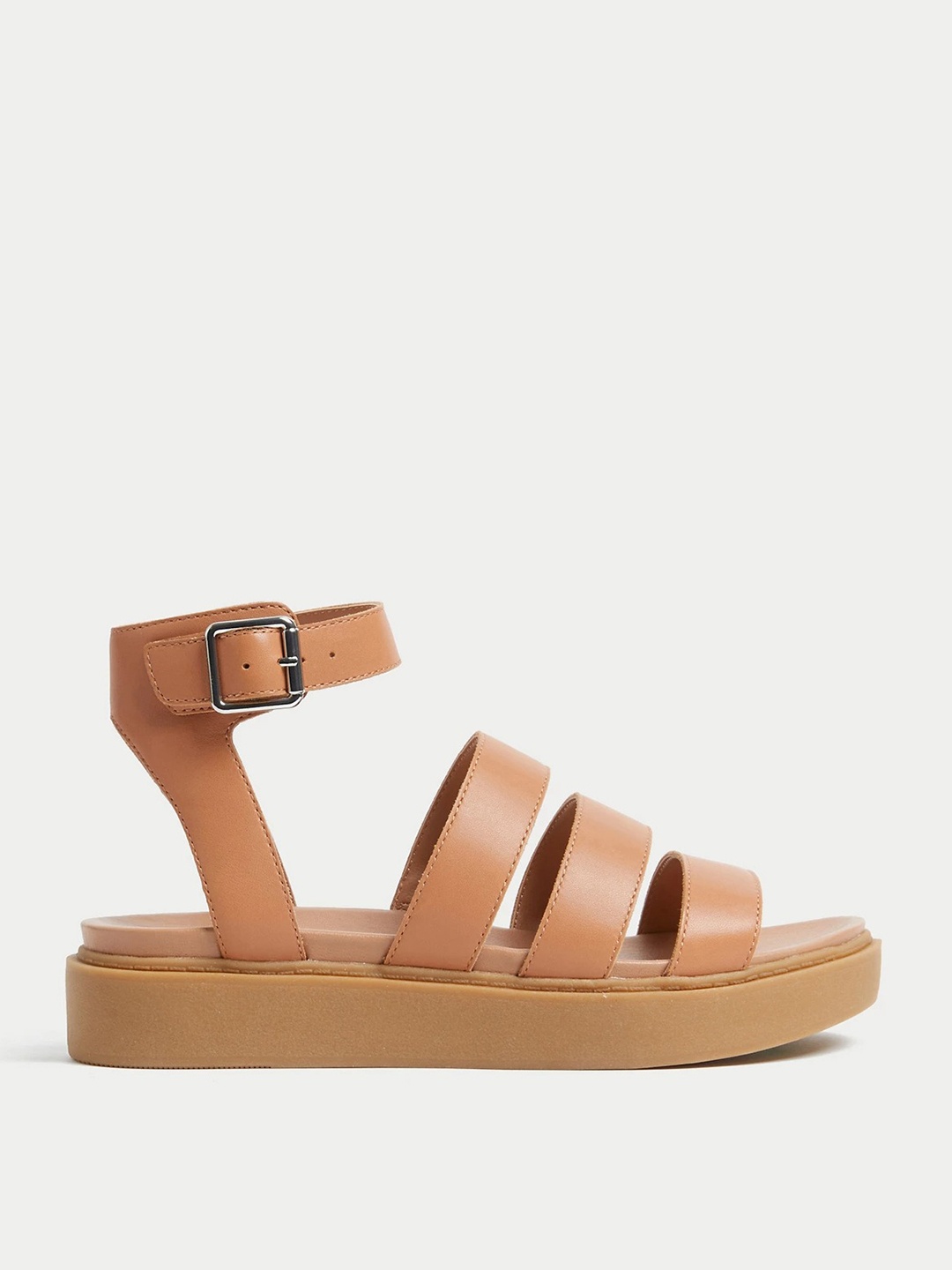 

Marks & Spencer Women One Toe Flats with Buckles, Beige