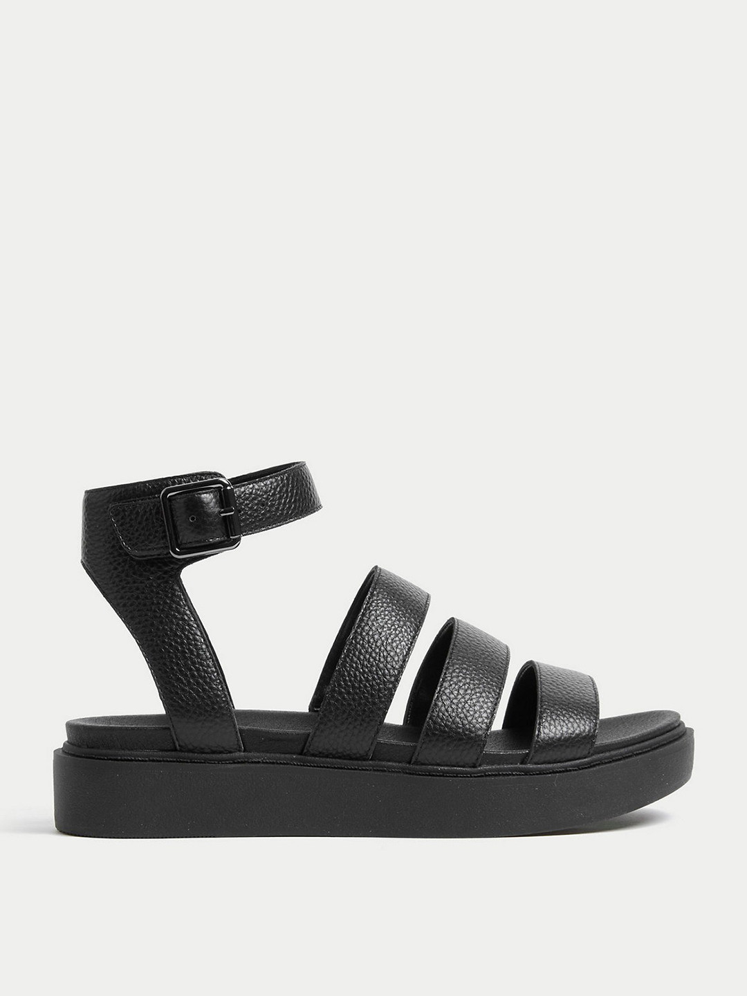 

Marks & Spencer Women Ankle Loop Open Toe Flats, Black