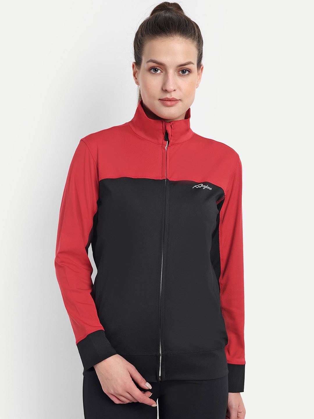 

WAYLENE Colourblocked Lightweight Training or Gym Sporty Jacket, Red