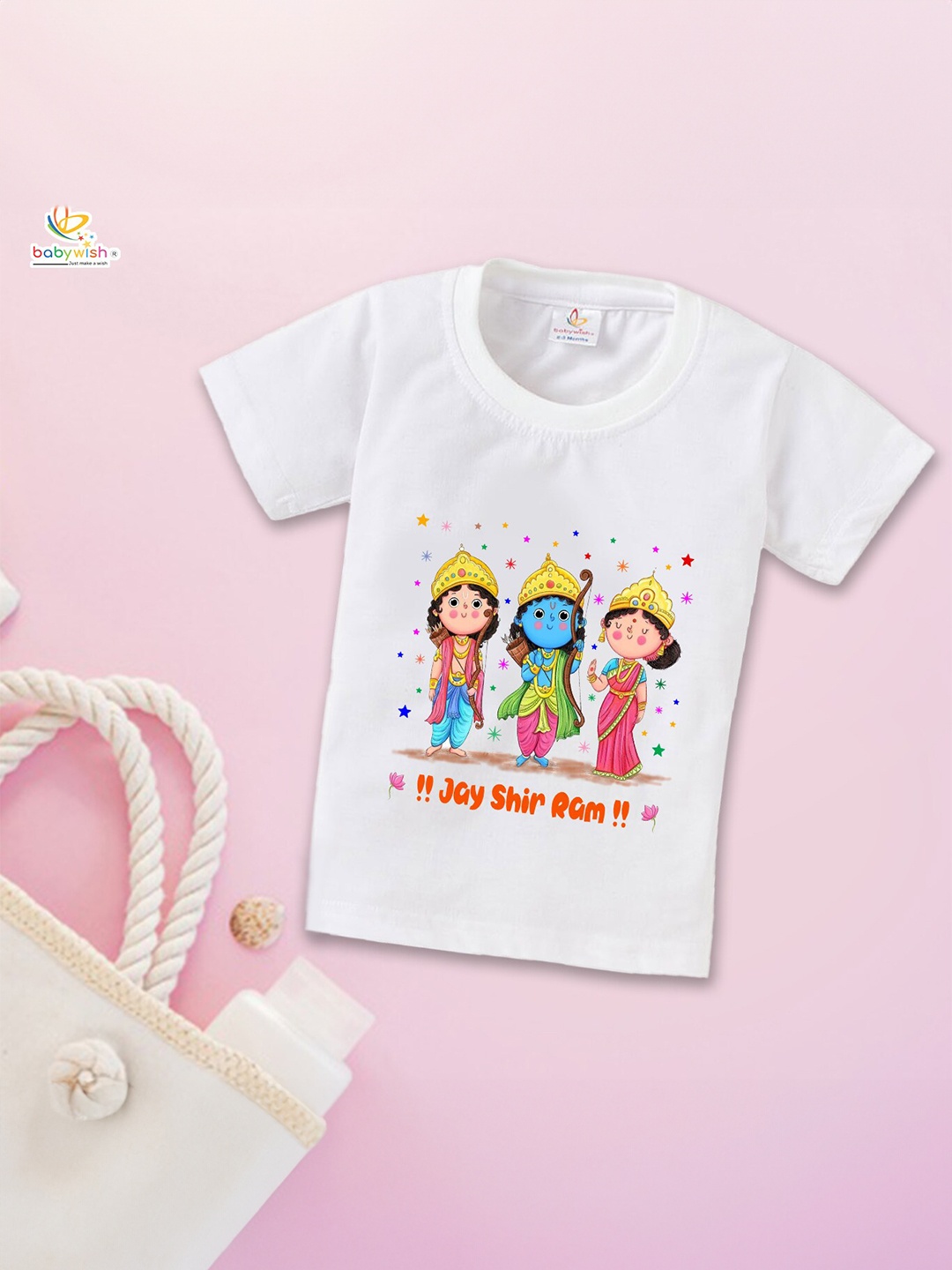 

Babywish Kids Graphic Printed Cotton T-shirt, White
