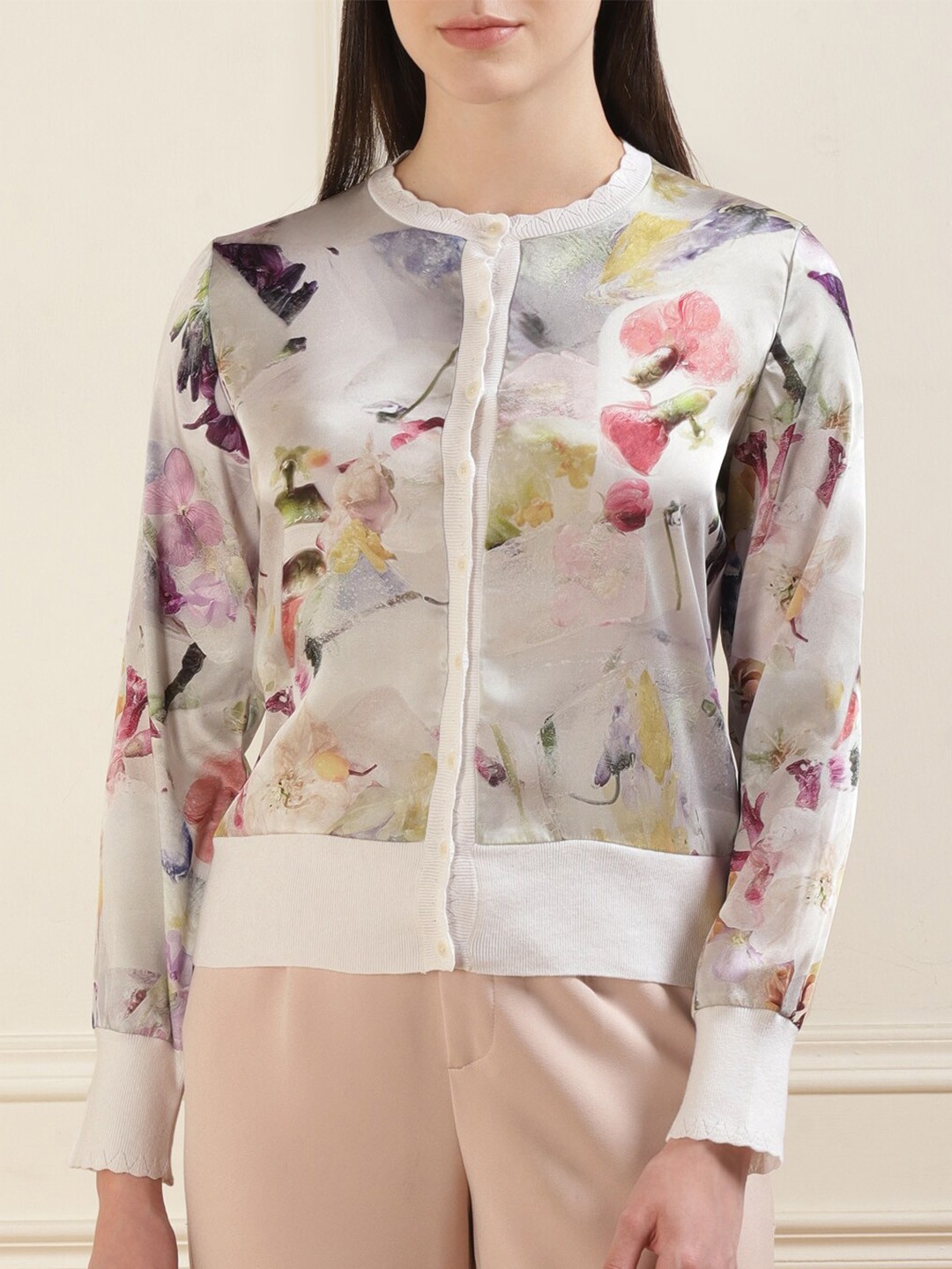 

Ted Baker Floral Printed Cardigan, White