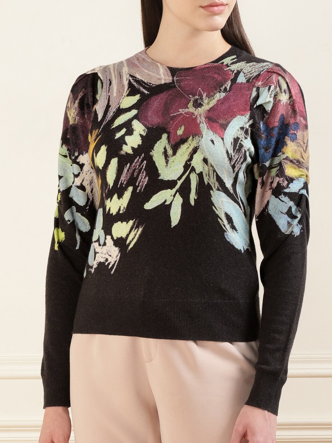 

Ted Baker Floral Printed Pullover, Black