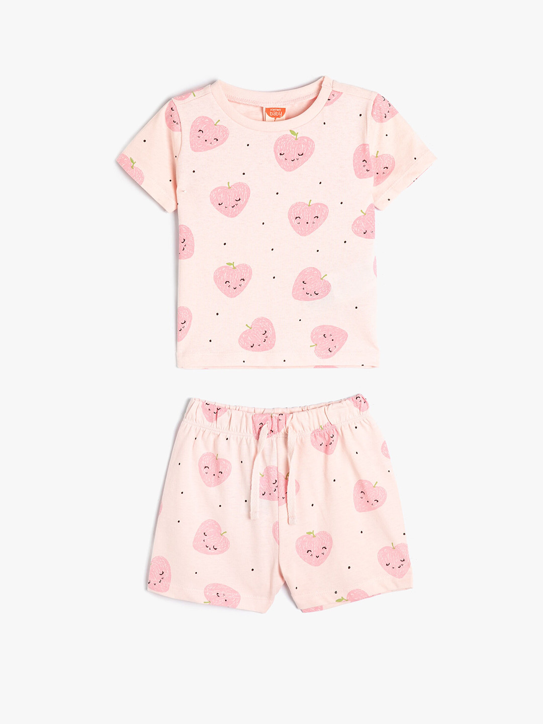 

Koton Girls Printed Pure Cotton T-shirt With Shorts, Pink