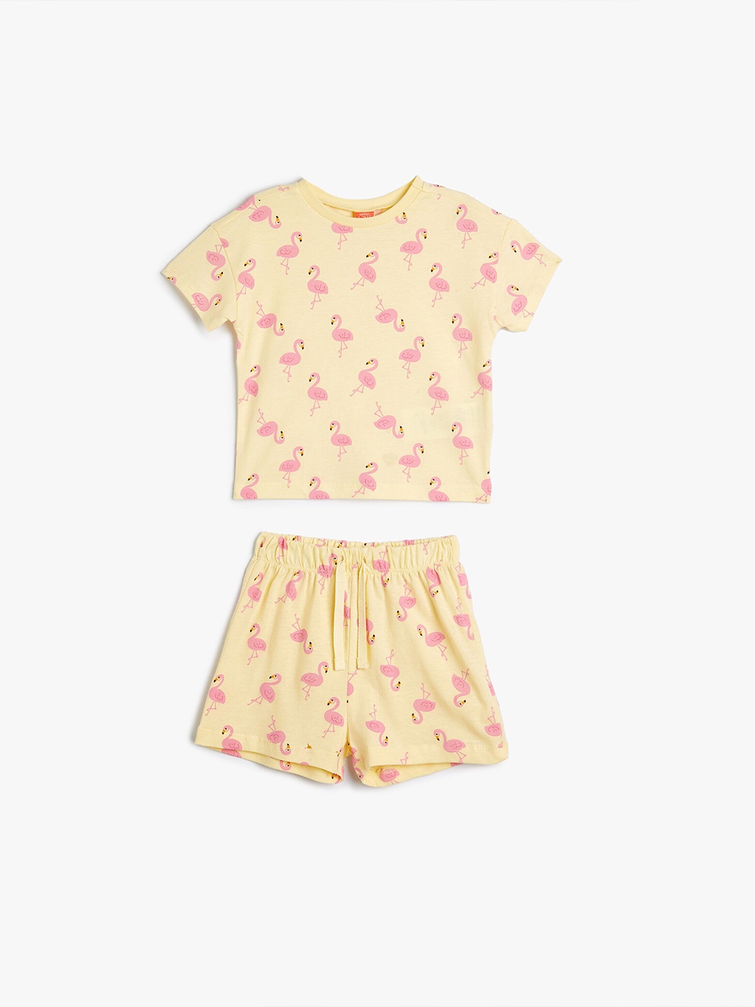 

Koton Girls Printed Pure Cotton T-shirt With Shorts, Peach
