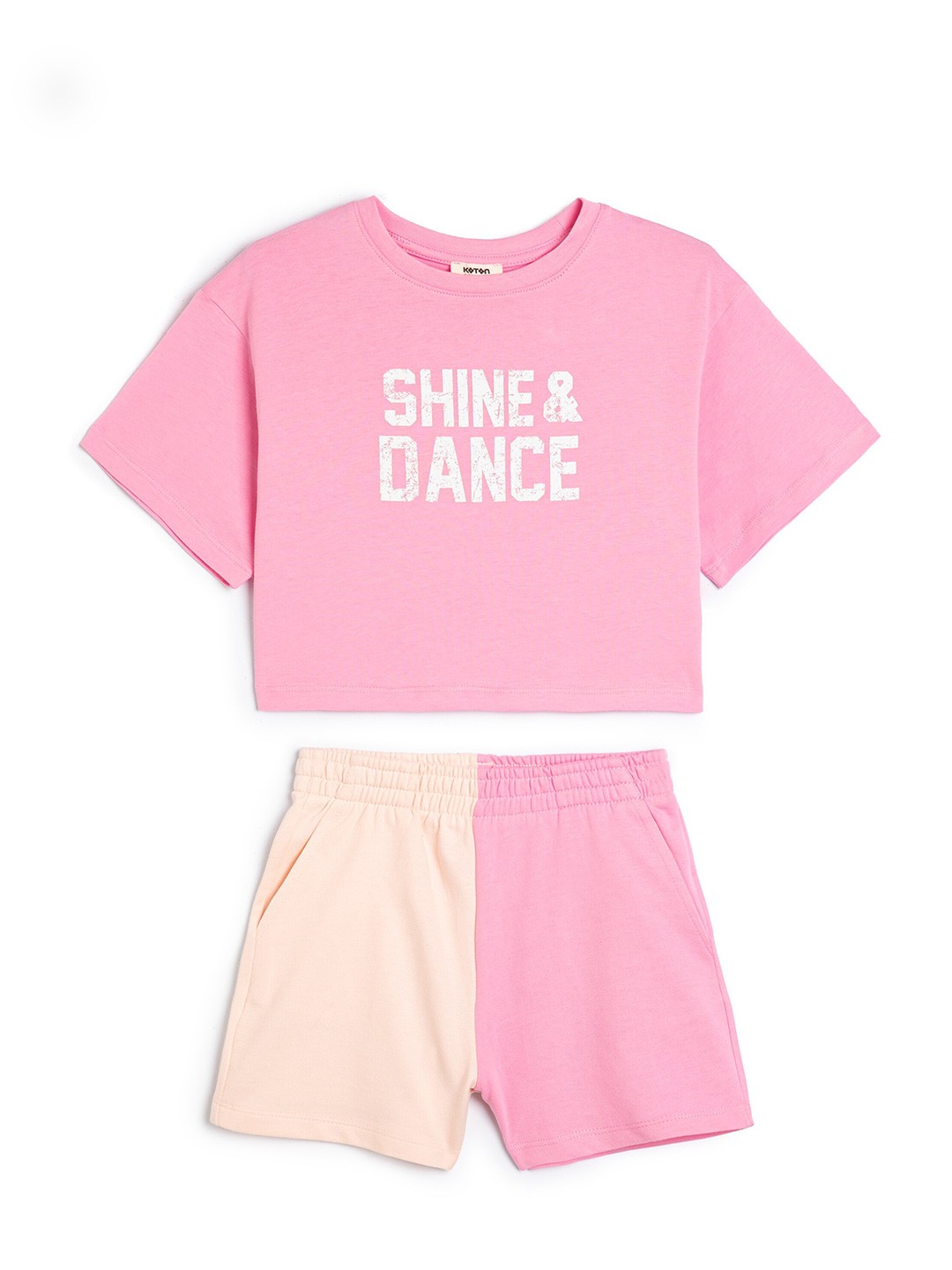 

Koton Girls Printed T-shirt With Shorts, Pink