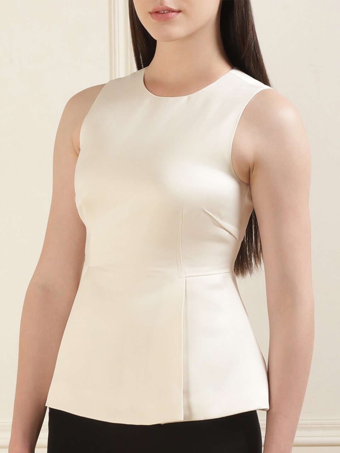 

Ted Baker Round Neck Sleeveless Peplum Top, Pink