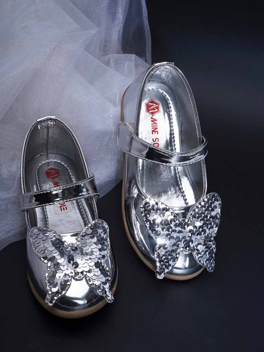 

Minesole Girls Bow Detail Ballerinas, Silver