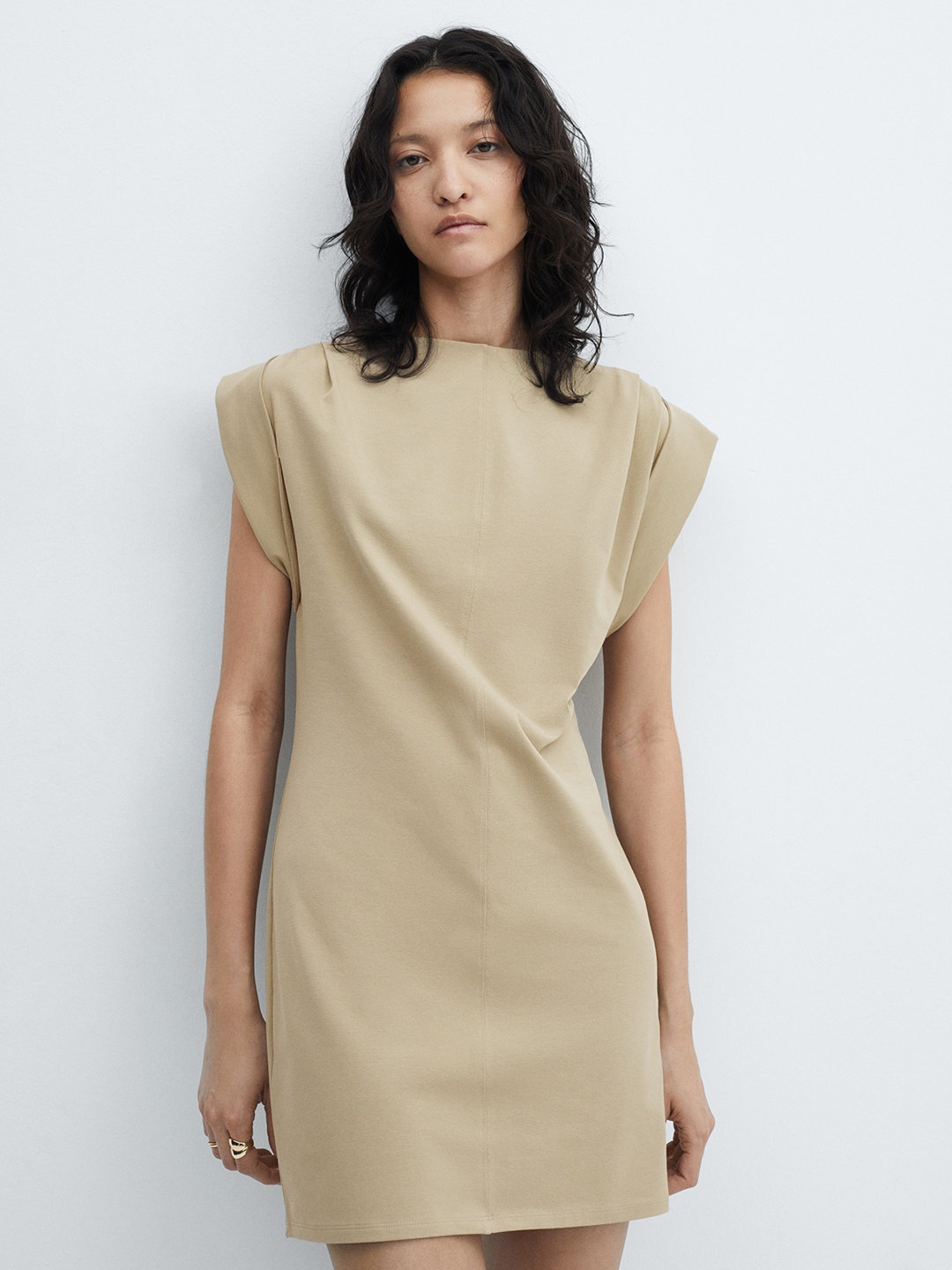 

MANGO Sheath Mini Dress, Taupe