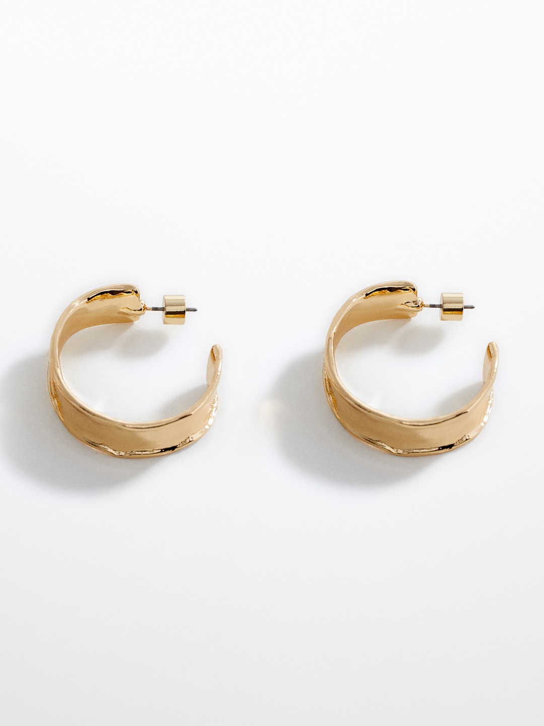

MANGO Contemporary Half Hoop Earrings, Gold